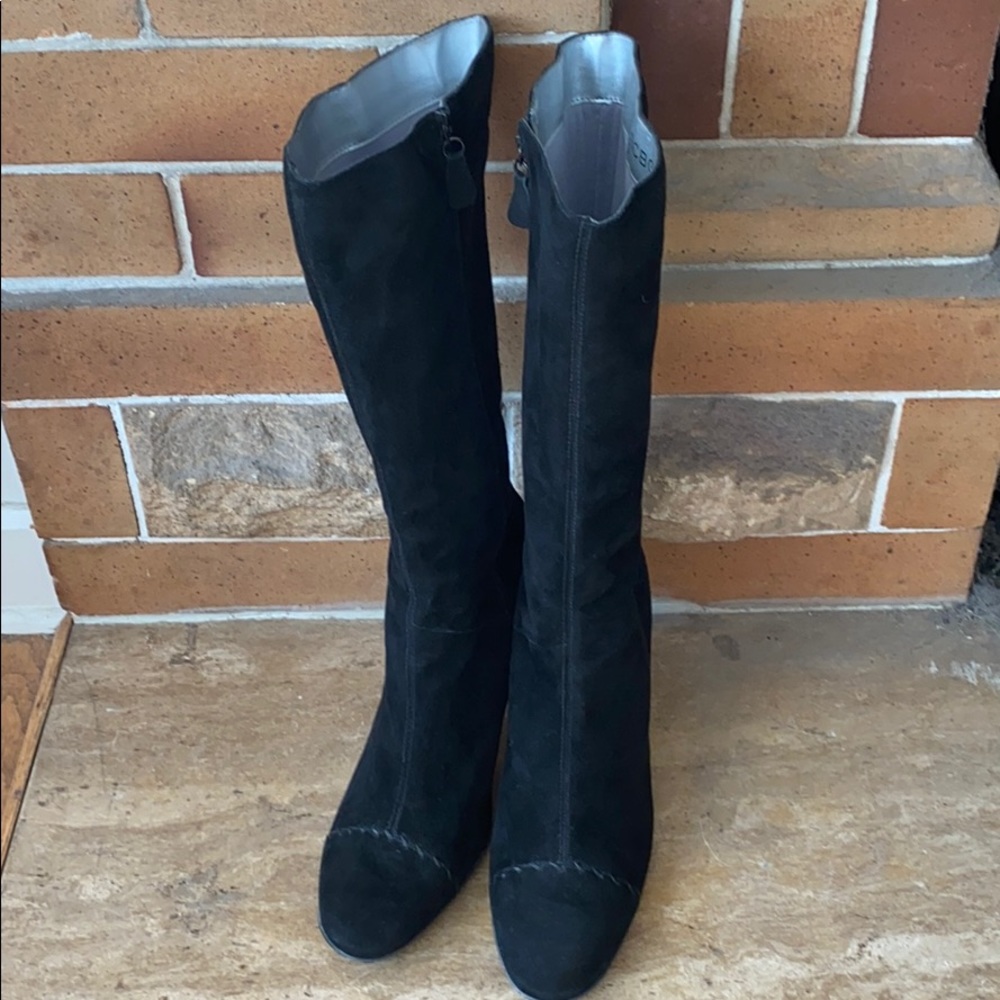 Max Azria BCBGirls suede heeled boots